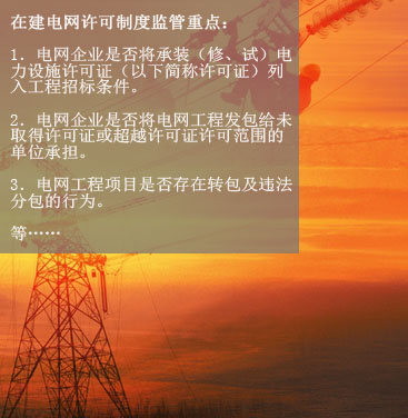 八、在建電網(wǎng)工程項(xiàng)目許可制度執(zhí)行情況
