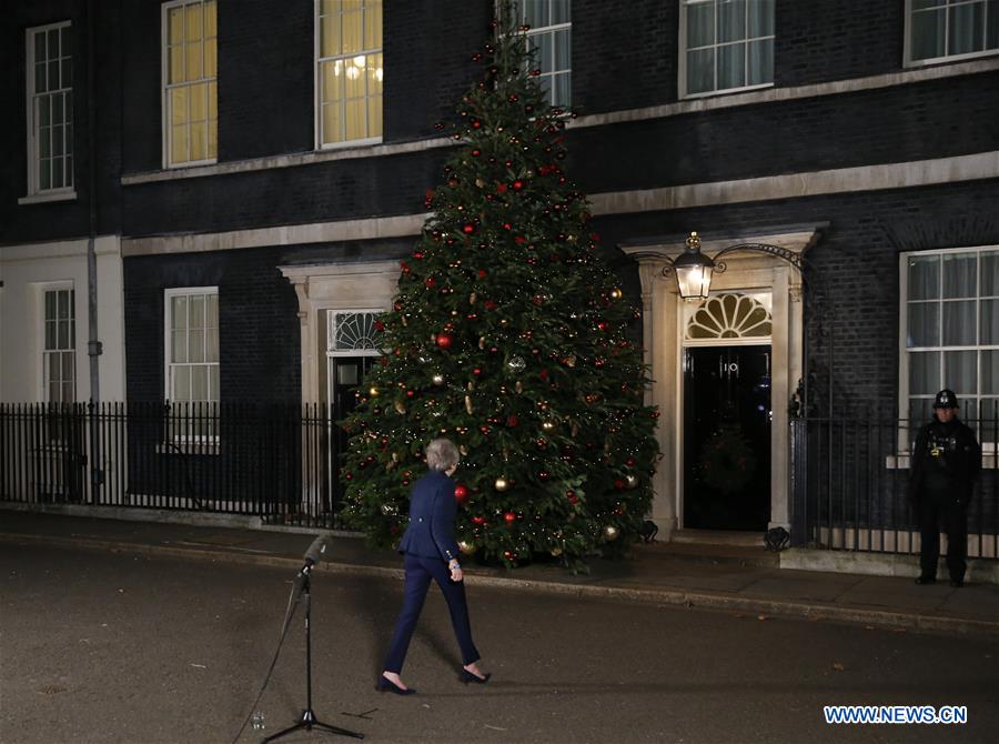 BRITAIN-LONDON-THERESA MAY-CONFIDENCE VOTE-WINNING