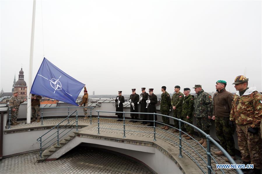 LATVIA-RIGA-NATO-ANNIVERSARY-FLAG-RAISING