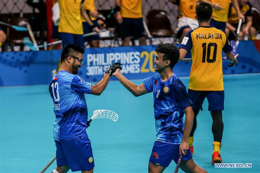 (SP)PHILIPPINES-QUEZON CITY-SEA GAMES-MEN'S FLOORBALL-PHILIPPINES VS MALAYSIA