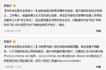 羅昌平:將公布舉報劉鐵男“來龍”