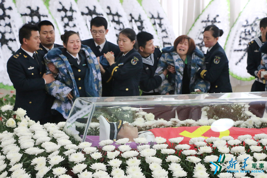 張超烈士遺體告別儀式現(xiàn)場(chǎng)。