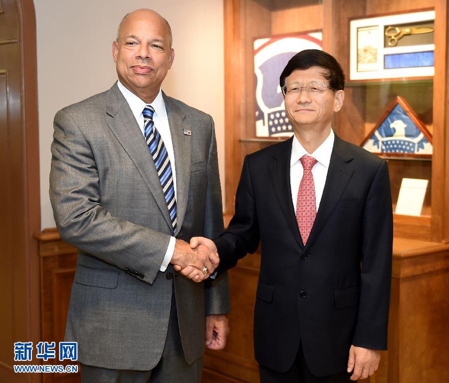 (XHDW)孟建柱與美國國土安全部部長約翰遜舉行會(huì)談