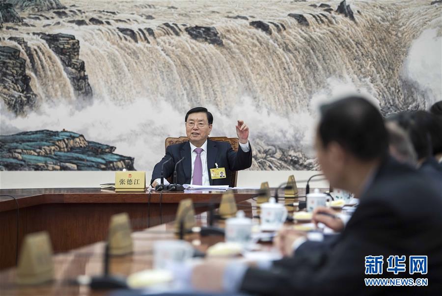 1月29日，十二屆全國(guó)人大常委會(huì)第一百零九次委員長(zhǎng)會(huì)議在北京人民大會(huì)堂舉行，張德江委員長(zhǎng)主持會(huì)議。 新華社記者 李濤 攝