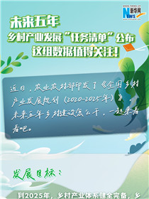 未來五年鄉(xiāng)村產(chǎn)業(yè)發(fā)展&ldquo;任務(wù)清單&rdquo;公布 這組數(shù)據(jù)值得關(guān)注！