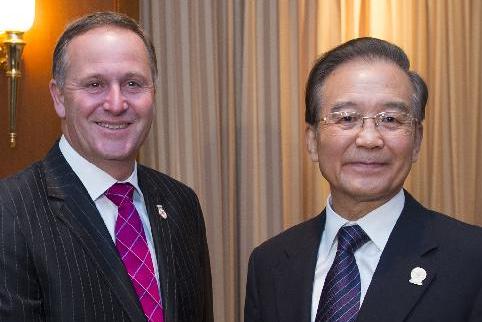 溫家寶會(huì)見新西蘭總理約翰&middot;基