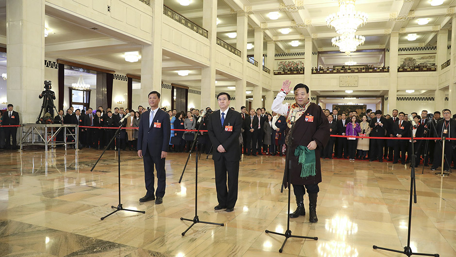 全國(guó)人大代表接受采訪