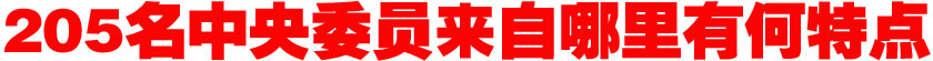 205名中央委員來自哪里？有何特點？