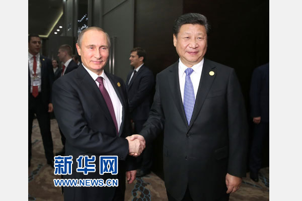 11月15日，國家主席習近平在土耳其安塔利亞會見俄羅斯總統(tǒng)普京。 新華社記者馬占成攝