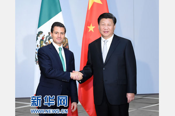 11月16日，國家主席習近平在土耳其安塔利亞會見墨西哥總統(tǒng)培尼亞。 新華社記者張鐸攝