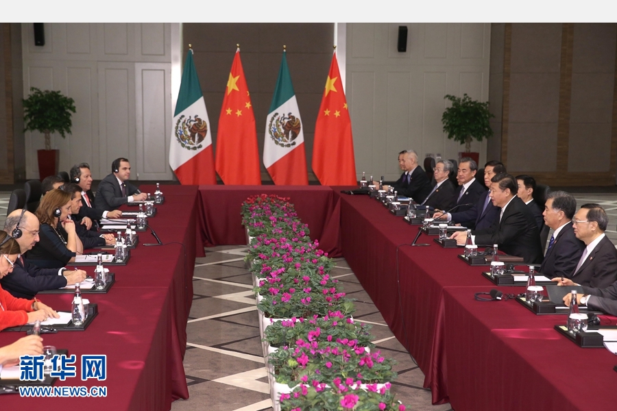 11月16日，國家主席習近平在土耳其安塔利亞會見墨西哥總統(tǒng)培尼亞。 新華社記者 馬占成 攝