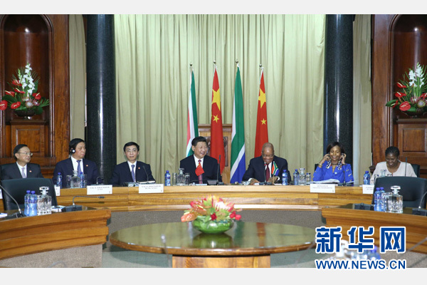 12月2日，國家主席習近平在比勒陀利亞同南非總統(tǒng)祖馬舉行會談。 新華社記者 馬占成 攝  