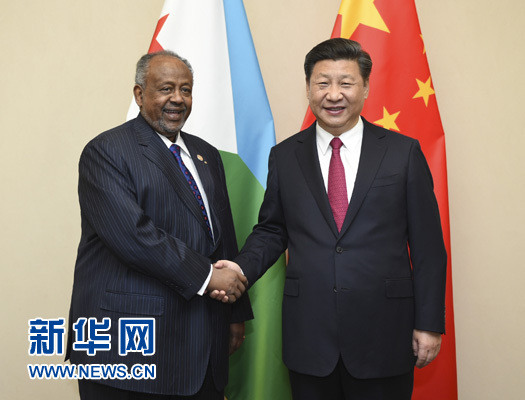 12月3日，國家主席習(xí)近平在約翰內(nèi)斯堡會(huì)見吉布提總統(tǒng)蓋萊。新華社記者 謝環(huán)馳 攝 

