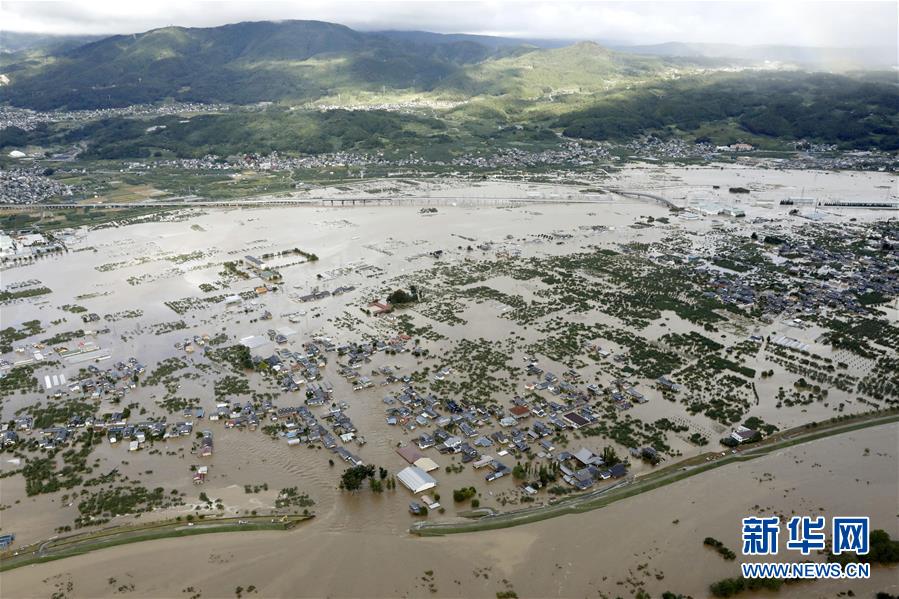 (國際)(2)受臺(tái)風(fēng)“海貝思”影響日本長野縣千曲川決堤
