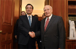 李克強(qiáng):中國將希臘視為好朋友、好伙伴