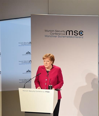 默克爾在慕安會(huì)上對單邊主義發(fā)出警告